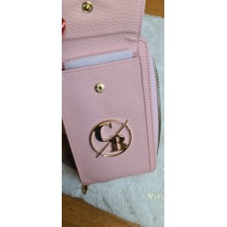 Torebka na telefon, Portfel 2w1 pudrowy róż