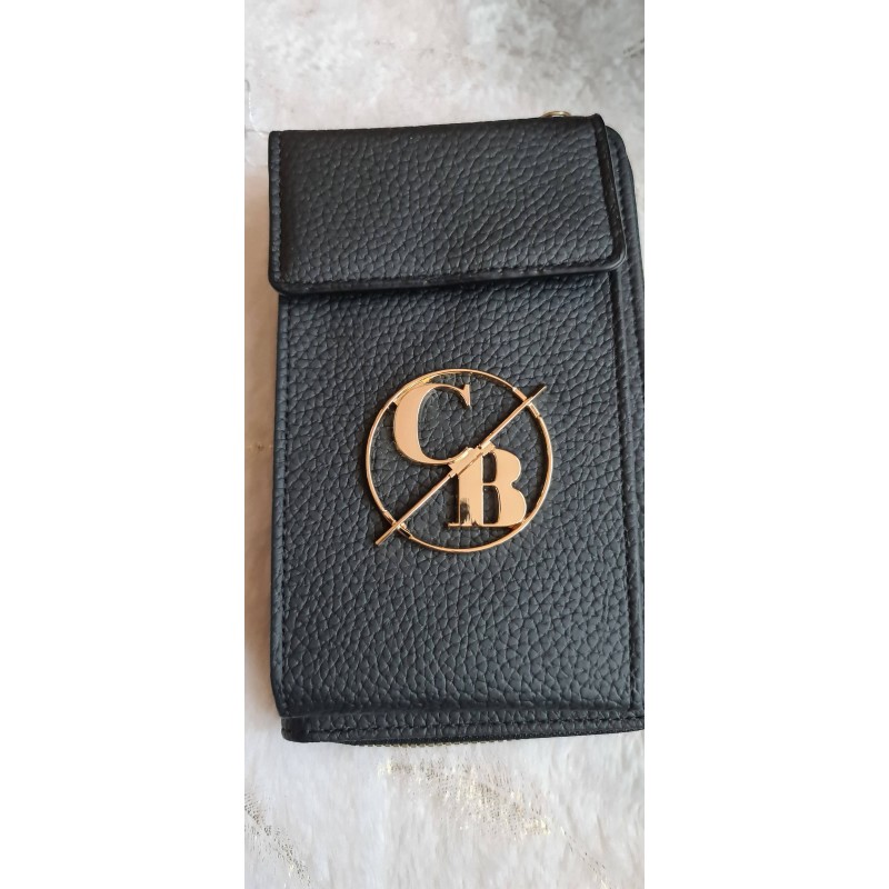 Torebka na telefon, Portfel 2 w 1 kolor czarny