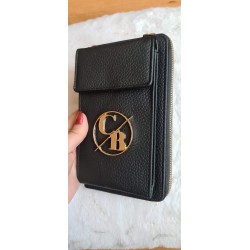 Torebka na telefon, Portfel 2 w 1 kolor czarny