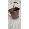 Osłonka na doniczkę a'la wózek brązowy