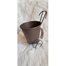 Osłonka na doniczkę a'la wózek brązowy