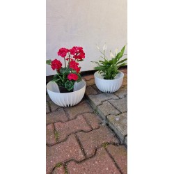 Doniczka misa MIRA kolor biały - 30 cm