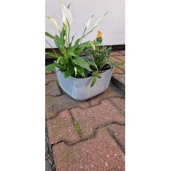 Doniczka GRACIA SQUARE BETON EFECT na nóżkach - efekt betonu