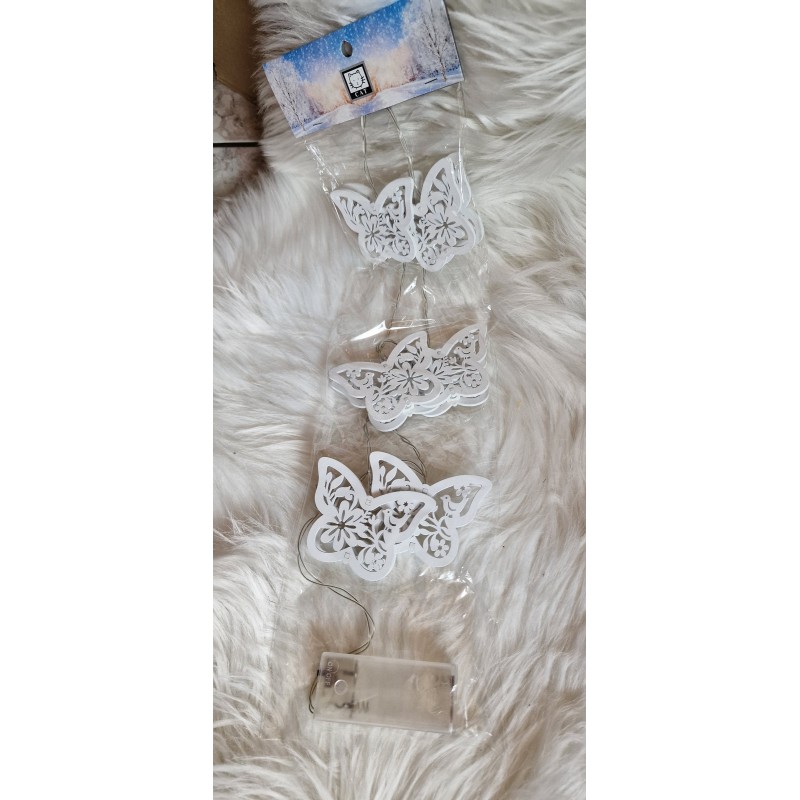 Girlanda motyl drewniany na baterie