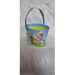 Papierowy tekturowy koszyk wielkanocny dla dzieci - kolor niebieski