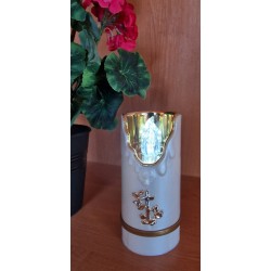 Znicz elektryczny na baterie - świeca LED - kolor biały zimny