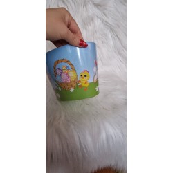 Papierowy tekturowy koszyk wielkanocny dla dzieci - kolor niebieski