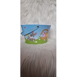 Papierowy tekturowy koszyk wielkanocny dla dzieci - kolor niebieski