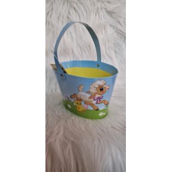 Papierowy tekturowy koszyk wielkanocny dla dzieci - kolor niebieski