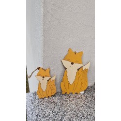 Drewniana jesienna zawieszka - duży lisek  17,5 cm