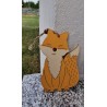 Drewniana jesienna zawieszka - mały lisek 11,5 cm