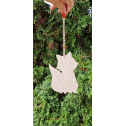 Drewniana jesienna zawieszka - mały lisek 11,5 cm