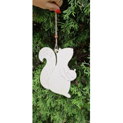 Drewniana jesienna zawieszka - duża wiewiórka 15,5 cm