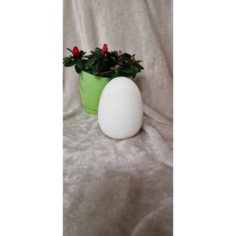 Mniejsze kremowe ecru jajko flokowane wielkanocne ok 12 cm