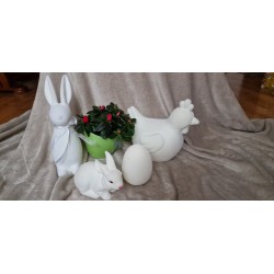 Flokowana kura kolor ecru kremowy