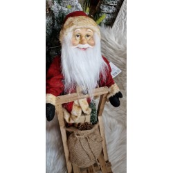 Figurka Mikołaja na saniach z workiem prezentów - około 47 cm