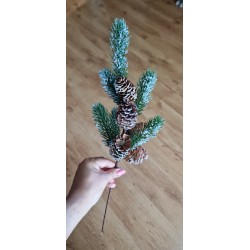 Sztuczna ośnieżona gałąź z szyszkami - 5 szyszek