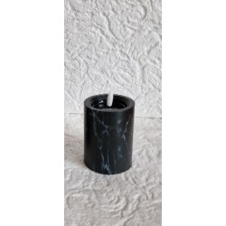 Świeca LED efekt marmuru czarna 10 cm