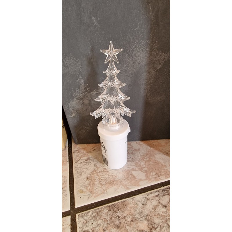 Wkład elektryczny choinka na baterie - choinka LED zimny biały