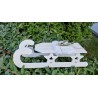 Białe drewniane sanki z gwiazdkami 40 cm