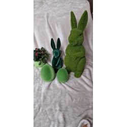 Mniejsze zielone jajko flokowane wielkanocne ok 12 cm