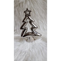 Srebrna ceramiczna choinka 20 cm