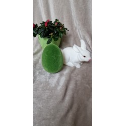 Mniejsze zielone jajko flokowane wielkanocne ok 12 cm