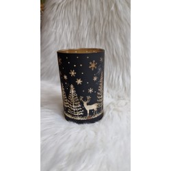 Szklany lampion świąteczny Led CHRISTMAS TREE DEER 14 cm