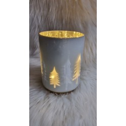 Szklany srebrny lampion choinki