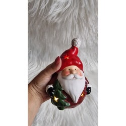 Mikołaj z choinką - świecznik LED na baterie 15 cm