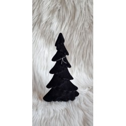 Czarna choinka flokowana 24 cm