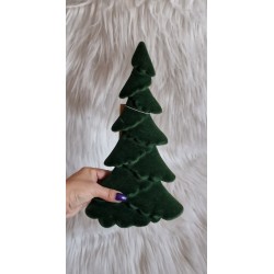 Choinka flokowana kolor butelkowa zieleń 30 cm