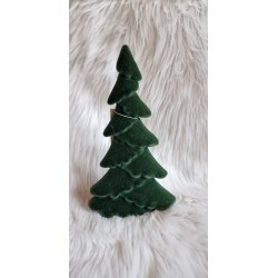 Choinka flokowana kolor butelkowa zieleń 30 cm