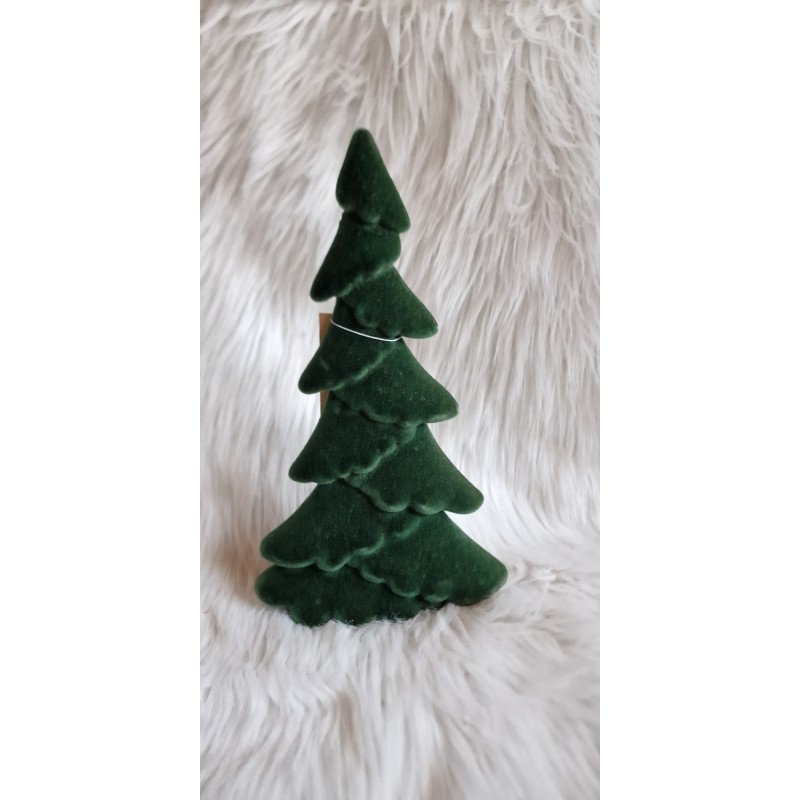 Choinka flokowana kolor butelkowa zieleń 30 cm