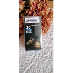 Oświetlenie 20 LED z klipsem - ciepły biały