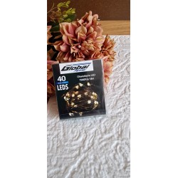 Lampki LED drucik 40 sztuk ciepły biały