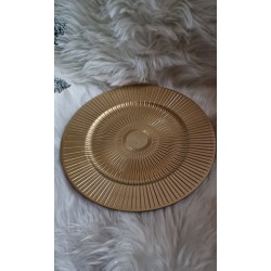 Złoty pod talerz plastikowy średnica około 33 cm