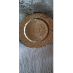 Złoty pod talerz plastikowy średnica około 33 cm