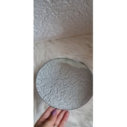 Podstawka szklana lustro okrągła frezowane brzegi 19,5 cm