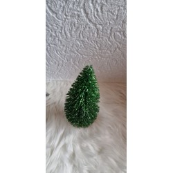 Zielona brokatowa choinka na podstawce wysokość 34 cm