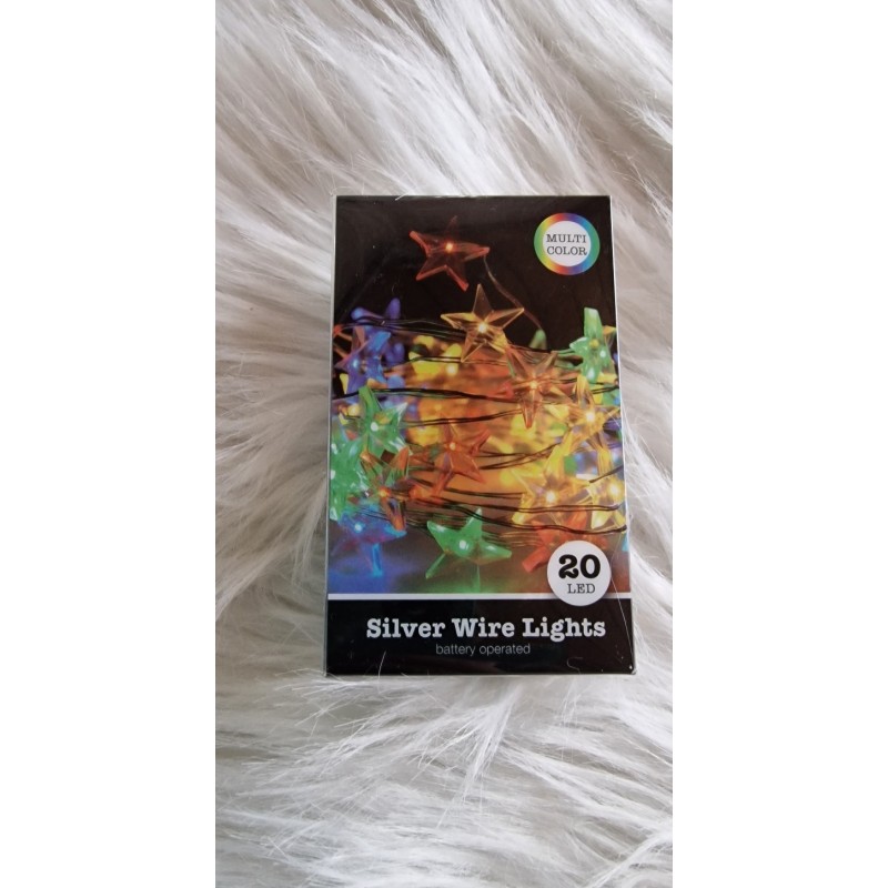 Lampki 20 LED akrylowe gwiazdki - kolor  multikolor