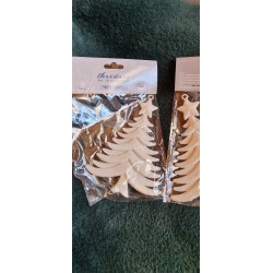 Zawieszka biała brokatowa choinka