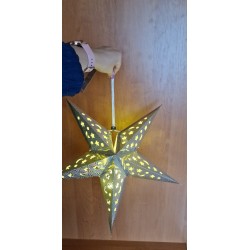 Świąteczna srebna błyszcząca papierowa gwiazda