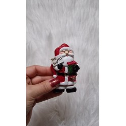 Magnes na lodówkę Mikołaj z prezentem i tabliczką