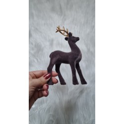 Renifer brązowy ze złotym porożem 17 cm