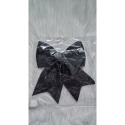 Czarna piankowa kokardka z brokatem