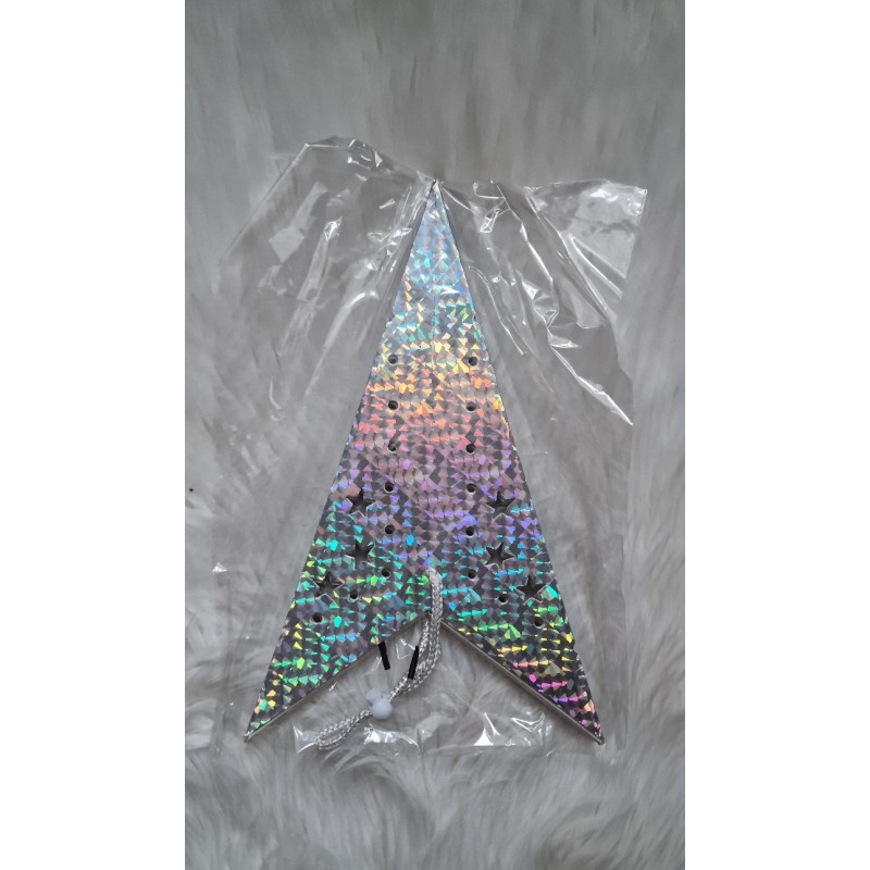Srebrna holograf liczna duża gwiazda papierowa 70 cm