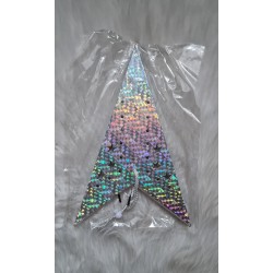 Srebrna holograf liczna duża gwiazda papierowa 70 cm