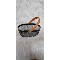Czarny Metalowy koszyk z rączką