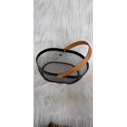 Czarny Metalowy koszyk z rączką